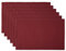 DII Basic Everyday Gerippte Tischplatte, 100% Baumwolle, Tischset-Set, 33 x 48 cm, Weinrot, 6-teilig