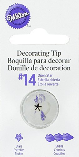 Wilton Douille Patisserie #14 en Acier Inoxydable pour Poche à Douille - Outil de Décoration pour Gâteaux, Biscuits, Muffins, Churros - Réutilisable et Compatible Lave-Vaisselle - #14 Étoiles