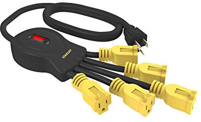 Stanley 31500 Power Squid with 5-Grounded Outlets, Black/Yellow by Stanley