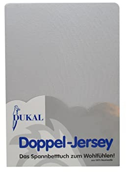 Dukal | Topper Spannbettlaken | max. Höhe 10 cm | 90x200 – 100x200 cm | aus hochwertigem DOPPEL-Jersey | 100% Baumwolle | Farbe: grau