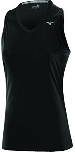 Mizuno Damen Core Sleeveless Ärmelloses T-Shirt, Schwarz, L