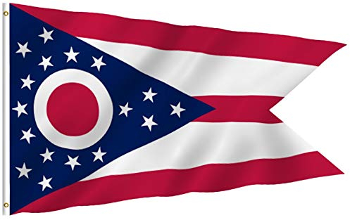 Anley Fly Breeze 3x5 Fuß Ohio State Polyester Flagge - Lebendige Farbe und UV-beständig - Canvas Header und doppelt genäht - Ohio OH State Flags mit Messingösen 3 X 5 Ft