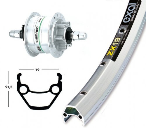 Bike-Parts V-Rad 75 Laufrad Silber 1size