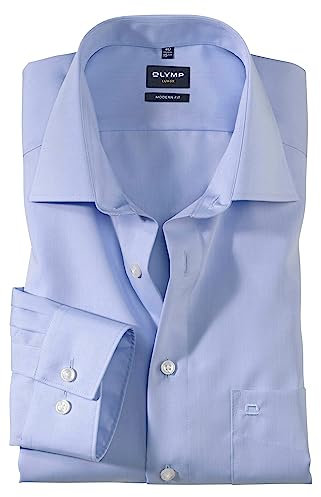 Herren Hemd Modern Fit Langarm, hellblau, Gr. 38
