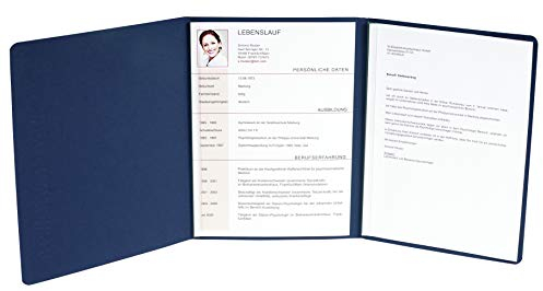 Exacompta carpeta de solicitud (Vertical relieve 3 piezas con 2 rieles de sujeción, Capacidad 30 Hojas de cartón de manila, 400 g Nature Future, DIN A4), color azul