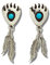 Indianerschmuck Ohrringe Türkis Bärentatze mit Federn Navajo Style Bear Paw Native USA