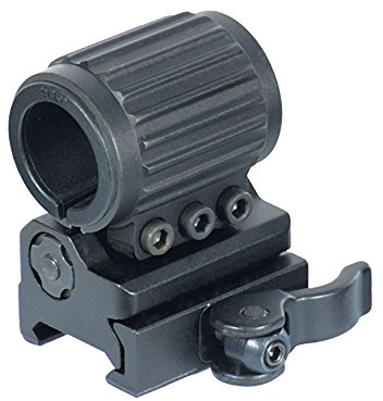 UTG Leapers Unisex – Erwachsene UTG Flip-to-Side 25mmǗ Tactical Flashlight Ring w/QD Mount, schwarz, one Size