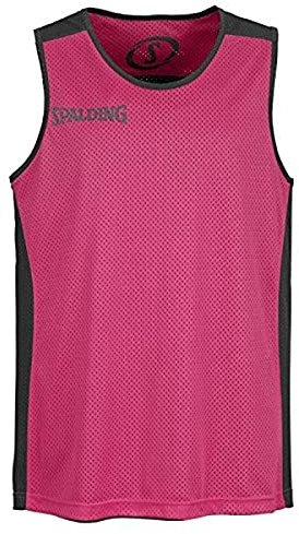SPALDING - ESSENTIAL MAILLOT REVERSIBLE - Maillot de Basket - Maillot reversible - Confort Maximal - noir/rose - FR : 3XL (Taille Fabricant : XXXL)