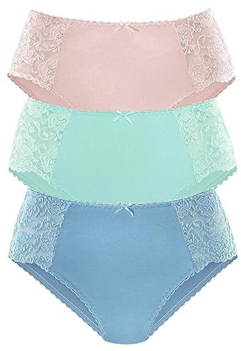 PETITE FLEUR Damen Hüftslip | mit Spitze im 3er-Pack, Hüftslips