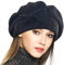 VECRY Frauen Barette 100% Wolle Baskenmütze Kleid Mütze Wintermütze (Schwarz)
