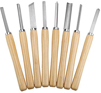 8 pz/set Tornio Legno Scalpello Set Qualità Professionale Legno Tornitura Scalpello per la Lavorazione del Legno