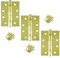 A&H™ 4 Inch 102mm Ball Bearing Fire Door Hinge Set (3 Hinges) Polished Brass CE11 Grade - Premium UK Quality