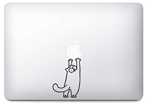 Anakiss Stickers pour Macbook Chat Griffe Pomme Noir Taille Unique Autocollant