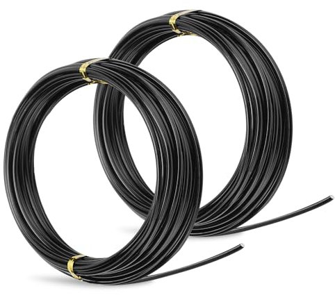 Alambre de aluminio negro de 32.8 pies de grosor de 3 mm de grosor, alambre de metal flexible para manualidades