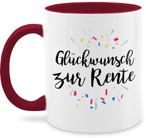 Tasse Tassen 325ml - Rentner - Glückwunsch zur Rente - 325 ml - Bordeauxrot - rentnerin 2022 geschenk für renteneintritt retirement glückwünsche teetasse zum abschied rentnertasse ruhestand