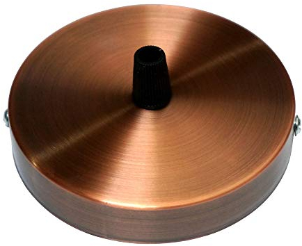 Kupferfarbener Deckenbaldachin für Deckenleuchte, Einzelkabelauslass, Unterputz-Überdachungsleuchte, 10 cm, schwarzer Kabelgriff