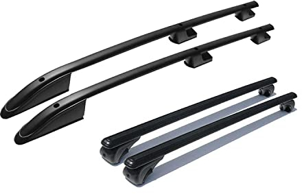 Dachreling + Dachträger für Ford Tourneo Custom 2012-2024 Kurzer Alu Schwarz 4X