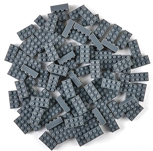 Strictly Briks Classic Bricks 96 Piece 2x4in, 5x10cm Gray Building Brick Creative Play Set - Compatible with LEGO Blocks, Compatible with LEGO Base Plates