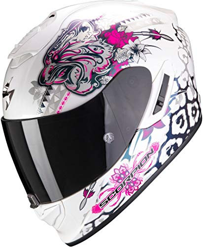 SCORPION EXO-1400 AIR TOA Casque DE Moto Hommes, Blanc-Rose, M