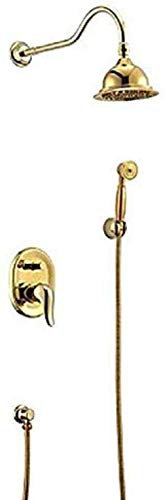 Wieoc Columna de Ducha Grifo para ducha Art Deco/Vintage Ti Pvd Wall/Brass Stand