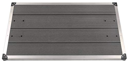 Goliraya Plato de Ducha de Jardín Plato para Jardín, Patio y Piscina WPC Acero Inoxidable Gris 110x62 cm
