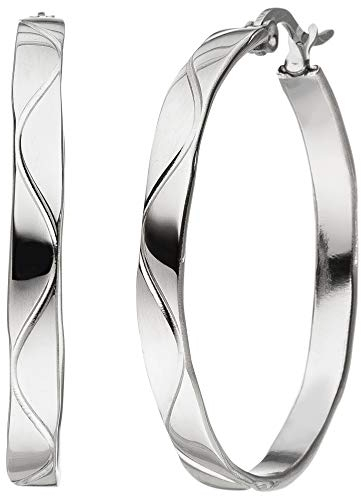 Jobo Damen Creolen Edelstahl 34 mm Ohrringe