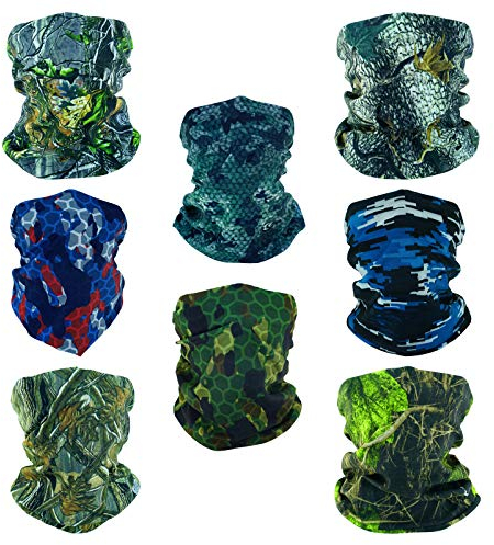 SMEHCF 8 Multifunktionstuch Gesichtsmaske Motorradmaske Sportmaske Sturmmaske Maske Halsmanschette Schal Bandana für Damen Herren Camo Tarnung Camouflage Herbst Winter Wald Dschungel
