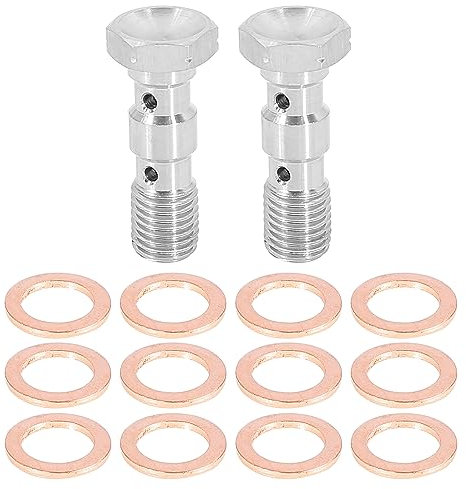 X AUTOHAUX 2 Set M10x1.25 Metric Thread Double Banjo Bolt Brake Fitting Adapter