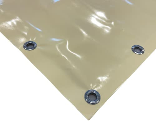 TENDAGGIMANIA Telone Occhiellato impermeabile per esterno - Telo pvc 650 gr per coperture barca camion pergolato copri camper copri legna - Telo impermeabile esterno Misure 3X2,5 AVORIO 226