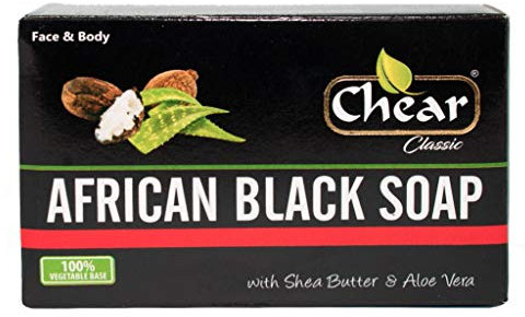 Chear African Black Soap 150g - with Shea Butter & Aloe Vera, Cleansing, Face & Body