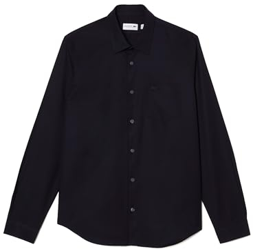 Lacoste Herren Businesshemd Langarm CH8522, Männer Hemd,einfarbig,Regular Fit,Blau,42
