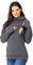 DolceTiger Enceinte Sweat à Capuche Sweat-Shirt pour Femme Manches Longues et Col Roulé Haut Pull d'allaitement Femme Haut d'allaitement Multifonctionnel Hauts de Maternité avec Poches (Dark Gray, S)