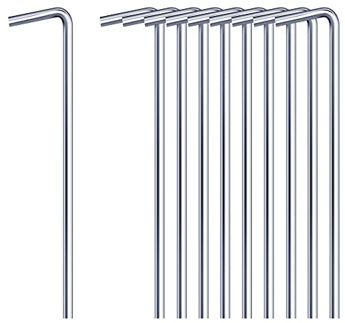 Tent Pegs 10pcs 18cm Metal Heavy Duty Tent Hooks Camping Pegs Steel Tent Ground Pegs for Tarpaulin Football Net Marquees Hiking Traveling Beach and Outdoor