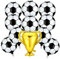 Kesote 11 Pcs Decoration Coupe du Monde de Football Anniversaire Garcon, Ballon Helium en Forme de Football, Trophée, Décorations de la Fête de Football Ballon Aluminium