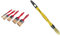 SAVY Lot de 5 pinceaux Plats Tous Types de peintures & Pinceau Rond à rechampir bi-matière Peinture Brillante et Laque n°3/0- ø 15mm