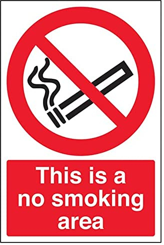 Sicherheitsschild mit Aufschrift Prohibition No Smoking - This Is A No Smoking Area, 200 x 300 mm, wiederklebbar