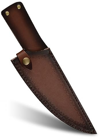 MiOYOOW Messerscheide aus Leder 20,3 cm Messerkopfscheide Leder Messer Scheide mit Gürtelschlaufe für Camping Jagd