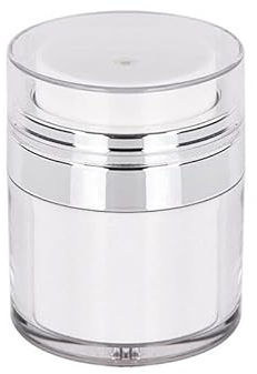 Cream Jar Vacuum Bottle Airless Pump Jar Empty Refillable Travel Cream Bottle Cosmetic Air Pump Jars Bottles Portable Airless Lotion Sample Container Pot Leak-Proof Moisturiser Pump Dispenser (50ml)
