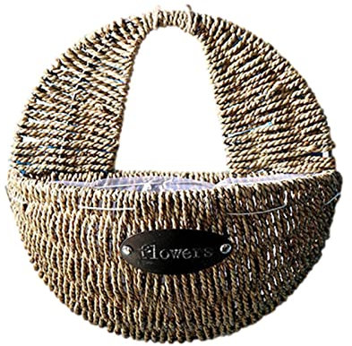 Luckxing Gewebter Rattankorb Blumenkorb Handgefertigt Klassischer & Dekorativer Gartenkorb Mit Einer Wasserdichten Membran - Natur Pflanzkorb Weide/Weidenkorb/Blumenkorb - Deko Terrasse/Balkon