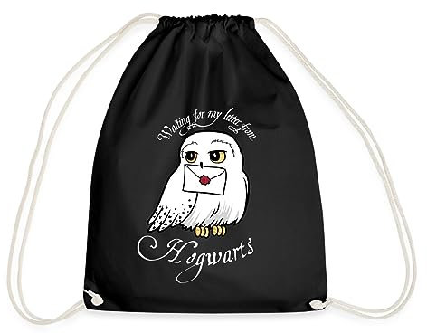 Spreadshirt Harry Potter Hedwig Brief Turnbeutel, One size, Schwarz