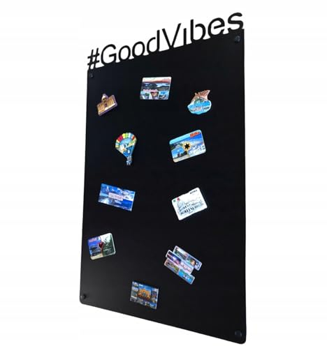 STALFORM Magnettafel Schwarz GoodVibes 80x50 cm aus Edelstahl Magnetwand Pinnwand Magnetisch Groß Magnetboard Küche, Büro, Kinderzimmer