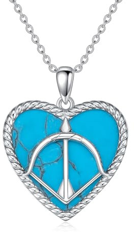 LONAGO Schütze Halskette 925 Sterling Silber Sternzeichen Schütze mit Erschaffenen Türkis Anhänger Halskette für Frauen