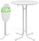 Casaria® Stehtisch Klappbar Outdoor Gastro Bistrotisch 2X Haken Ø 70 cm Rund Witterungsbeständig Weiß Partytisch pulverbeschichtet Metall MDF