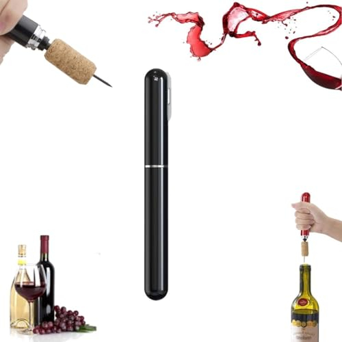 EHOTER Air Pressure Pump Bottle Opener Wine Opener Wine Pump Easy Cork Remover Corkscrew Great Gift for Wine Lovers Quick Bottle Opening (Black)