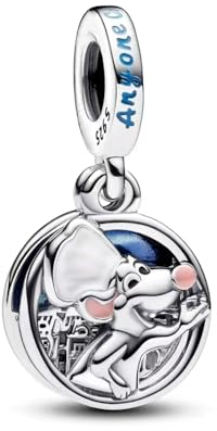 Feitery Colgante de Ratón Charm Compatible Pandora Pulsera Murano Glass Charms Abalorios para mujer Joyería