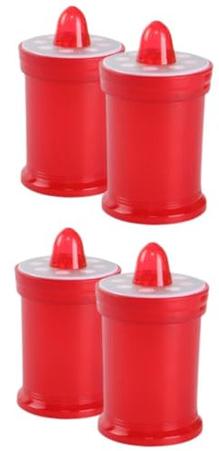 Mikikit 4pezzi Led Candela Elettrica Senza Per Decorazioni Religiose e Cimiteriali Lampade Ricaricabili Per Preghiere e Commemorazioni Design Portatile e Sicuro Luce Rossa Calda Per