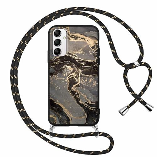 Foonary Coque pour Samsung Galaxy A14 5G avec Cordon de Collier, Aesthetic Marbre Motif Étui Housse Réglable Lanyard Corde, Silicone TPU Antichoc Protection Case pour Samsung A14 5G 6.8, Marbre 9