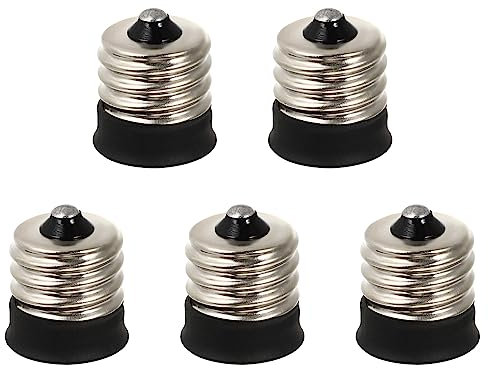 iplusmile 5 Adaptadores Casquillo Luces E17 A E14 Portalámparas A Convertidor Tornillo Compatible Con Bombillas Led/Cfl/Lámparas Bajo Consumo Resistentes Al Calor