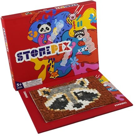 stone pix Fox Puzzle, DIY Naturstein Kunst Kreativität, für Erwachsene und Kinder dekorative Tiere Mosaik Steine Puzzle 25x20x3 Cm