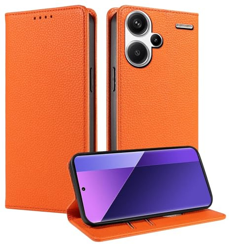 Beajew Funda para Huawei Nova 12s/Nova 11, Cuero PU Carcasa,rotección de Cuero Premium[Cierre magnético] [Ranura Tarjeta][Soporte Plegable] Flip Case Móvil Cartera Magnético Cover-Naranja